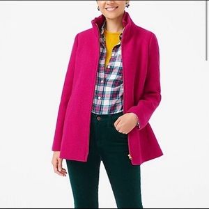 Pink J Crew Wool Coat